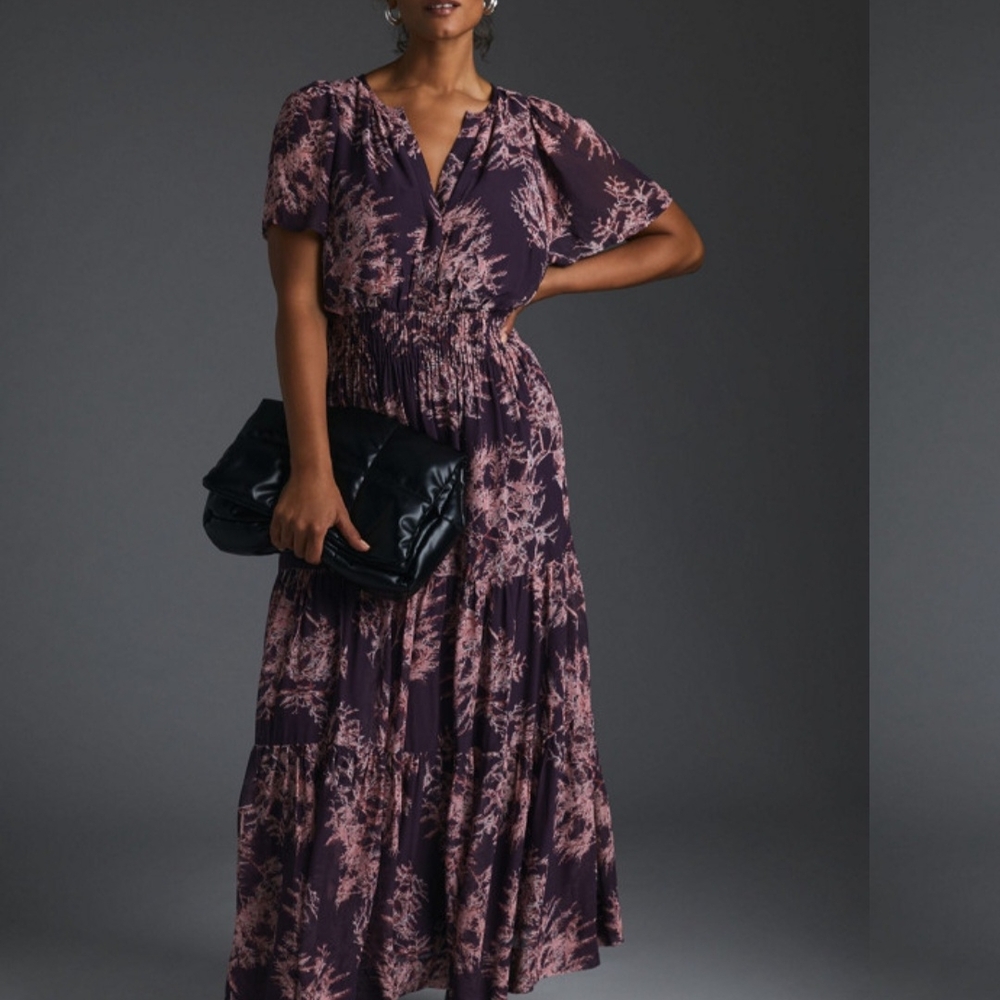 Somerset Purple Chiffon Maxi Dress